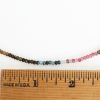 Jericho Watermelon Tourmaline Necklace - Chocolate and Steel