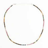 Jericho Watermelon Tourmaline Necklace - Chocolate and Steel