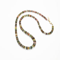 Memories Graduated Tourmaline Necklace - Greens - Chocolate and Steel