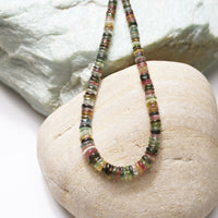 Memories Graduated Tourmaline Necklace - Greens - Chocolate and Steel