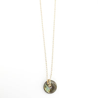 Message Labradorite Gemstone Necklace - Chocolate and Steel