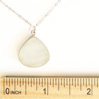 Misty Drop Gemstone Charm Necklace - Chocolate and Steel