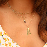 "Nobody need wait a single moment before starting to improve the world" - Anne Frank Quote Necklace - Chocolate and Steel