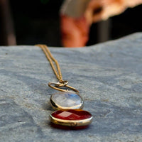 Ocean Pebbles Necklace - Chocolate and Steel