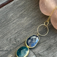 Ocean Pebbles Necklace - Chocolate and Steel