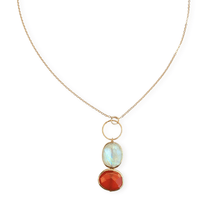 Ocean Pebbles Necklace - Chocolate and Steel