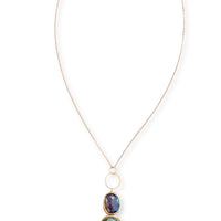 Ocean Pebbles Necklace - Chocolate and Steel