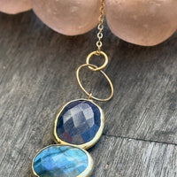 Ocean Pebbles Necklace - Chocolate and Steel