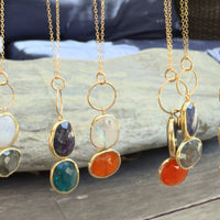 Ocean Pebbles Necklace - Chocolate and Steel