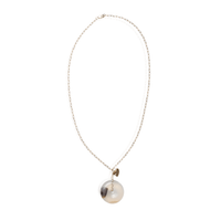 One - of - a - Kind Dendritic Agate Donut Necklace - Chocolate and Steel