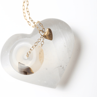 One - of - a - Kind Dendritic Agate Donut Necklace - Chocolate and Steel