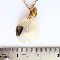 One - of - a - Kind Dendritic Agate Donut Necklace - Chocolate and Steel