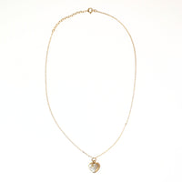 Pearl Heart Necklace - Chocolate and Steel