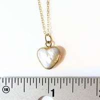 Pearl Heart Necklace - Chocolate and Steel
