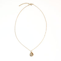 Pearl Medallion Necklace - Chocolate and Steel