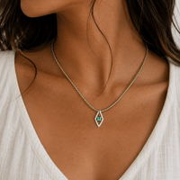 Peridot & Turquoise Flower Necklace - Chocolate and Steel