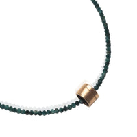 Power Barrel - Carved Line Charm Necklace - Chocolate and Steel