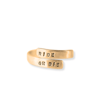"Ride or Die" Wrap Ring - Chocolate and Steel