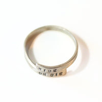 "Ride or Die" Wrap Ring - Chocolate and Steel