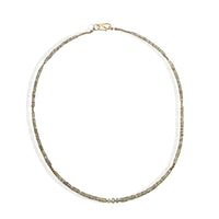 Sapphire Necklace in Green Meadow - Chocolate and Steel