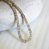 Sapphire Necklace in Green Meadow - Chocolate and Steel