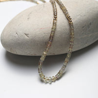 Sapphire Necklace in Green Meadow - Chocolate and Steel