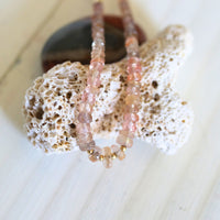 Sapphire Necklace in Sunrise Peach - Chocolate and Steel