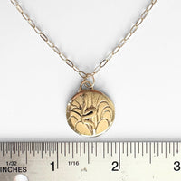 Sculpted Snake Medallion Necklace - Chocolate and Steel