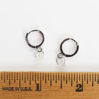 Shoreline Huggie Hoop Earrings - Chocolate and Steel