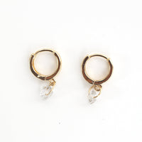 Shoreline Huggie Hoop Earrings - Chocolate and Steel