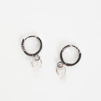 Shoreline Huggie Hoop Earrings - Chocolate and Steel