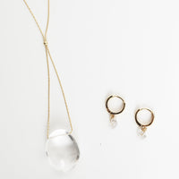 Shoreline Huggie Hoop Earrings - Chocolate and Steel