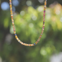 Sky Bright Sapphire Necklace - Chocolate and Steel