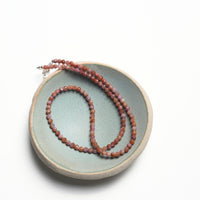 Small Pebbles Natural Ruby Necklace - Chocolate and Steel