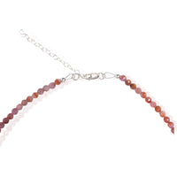 Small Pebbles Natural Ruby Necklace - Chocolate and Steel