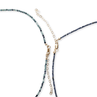 Sugartown Faceted Gemstone Necklace with Teardrop Charm - Chocolate and Steel