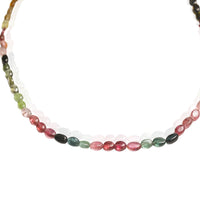 Sunset Cobblestone Road Tourmaline Necklace - Chocolate and Steel