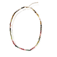 Sunset Cobblestone Road Tourmaline Necklace - Chocolate and Steel