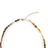 Sunset Cobblestone Road Tourmaline Necklace - Chocolate and Steel