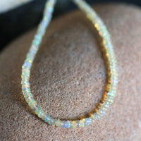 Sunshine Opals Necklace - Chocolate and Steel