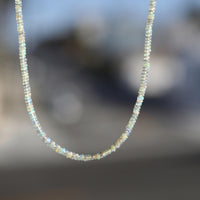 Sunshine Opals Necklace - Chocolate and Steel