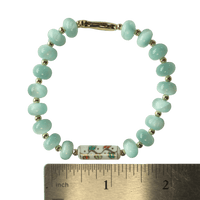 Swim the Sea Green Moonstone Stretch Bracelet - Chocolate and Steel