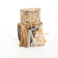 “Take the scenic route” Quote Necklace Pendant - Chocolate and Steel