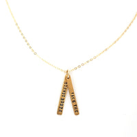 “Take the scenic route” Quote Necklace Pendant - Chocolate and Steel