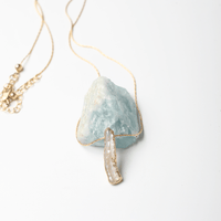 "The Ariel" Baroque Pearl Necklace - Chocolate and Steel