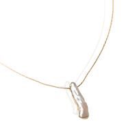 "The Ariel" Baroque Pearl Necklace - Chocolate and Steel