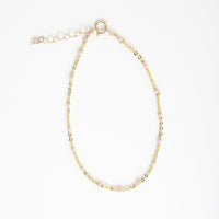 "The Dot" Delicate Chain Bracelet - Chocolate and Steel