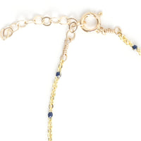 "The Dot" Delicate Chain Bracelet - Chocolate and Steel