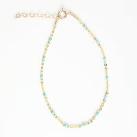 "The Dot" Delicate Chain Bracelet - Chocolate and Steel