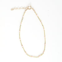 "The Dot" Delicate Chain Bracelet - Chocolate and Steel